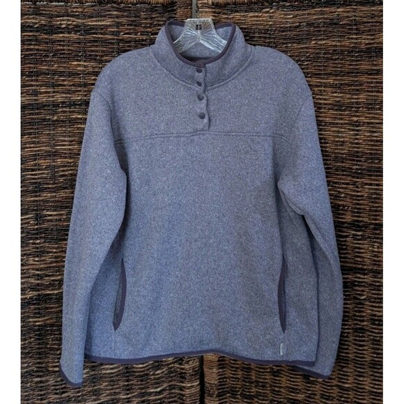 Eddie Bauer Fleece Pullover Sweater Women's Large Purple Gorpcore Hiking Camping - Picture 1 of 8